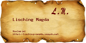 Lisching Magda névjegykártya